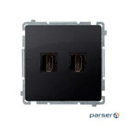 Розетка Basic 2xHDMI, матовый графит (BMGHDMI2.01/28)