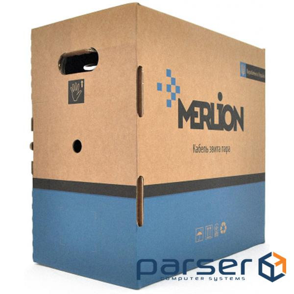 Кабель КНПЕ FTP-cat.6 (4 * 2 * 0.54), Merlion, (CCA), для нар. робіт, 305м , White, Corton BOX, Q (09179)