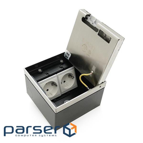 Розетка для підлоги подвійна, AC:110-250V / 10-16A, Silver (31520) , AC:110-250V / 10-16A, Silver (31520)