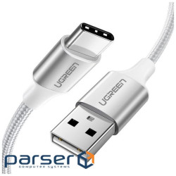 Кабель USB 2.0 AM-Type-C M, 2 м, 3.0A, (18W) Nickel Plating Aluminum Braid Білий, US288 UGRE (60133) , US288 UGRE (60133)