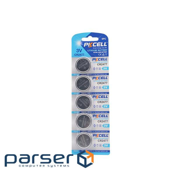 Lithium battery PKCELL CR2477, 5 pcs in a blister (pack. 100 pcs) price per blister . Q30 (PC/CR2477)