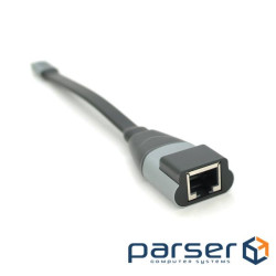 Конвертер Type-C (тато)/RJ-45(мама), 18cm, плоский , chip:RTL8153, 1000Mb (YT-Type-C(M) / RJ-45(F))