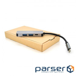 Порт-реплікатор VEGGIEG USB-C to USB3.0x2/HDMI/PD Silver (TC04)