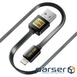 Luxe Cube Flat USB-Lightning Cable, 1m, Black (2231252964019)