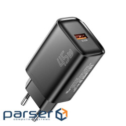 Зарядний пристрій Essager USB-A QC3.0 45W black (ECT45W-RPB01-Z)