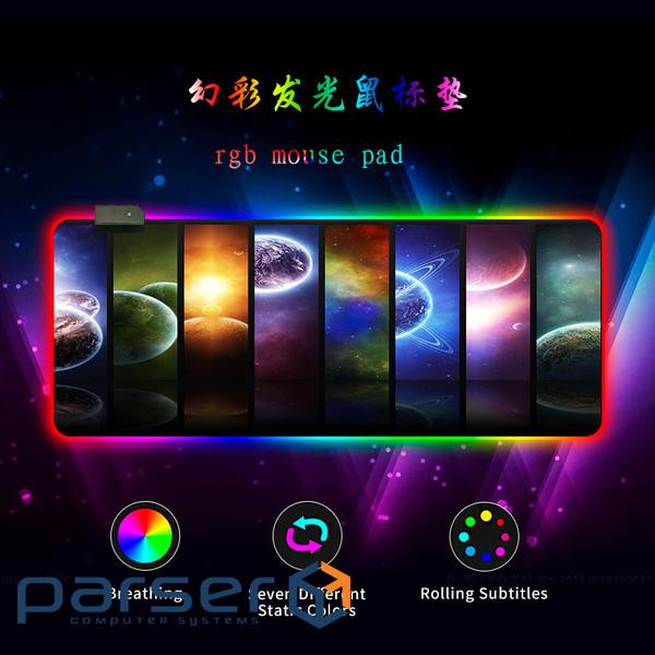 Килимок 300*800 для миші "Planets" тканинний з боковою прошивкою, товщин (RGB383A) (RGB383A)
