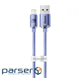 Кабель BASEUS Crystal Shine Series Fast Charging Data Cable USB to iP 2.4A 1.2м Purple (CAJY000005)