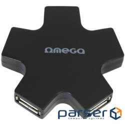 USB-хаб Omega USB 2.0 4-порту Black (OUH24SB)