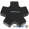 USB-хаб Omega USB 2.0 4-порту Black (OUH24SB)