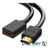 Кабель мультимедійний HDMI M to HDMI F 1.0m HD107 black Ugreen (10141)