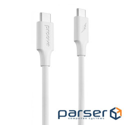 Кабель Proove Striped Silicone Type-C to Type-C 60W (1m) white (CCSS60002202 white)