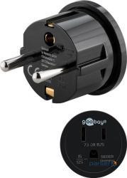 Перехідник живлення Goobay IEC(EuroPlug)-(USA) M/F,+Japan адаптер Round,чорний (75.04.5350-50)