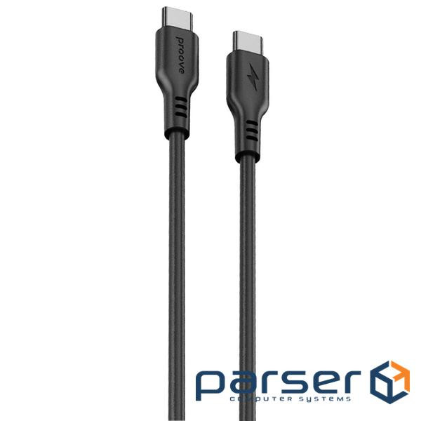Кабель Proove Rebirth Type-C to Type-C 60W (1m) black (CCRE60002201)