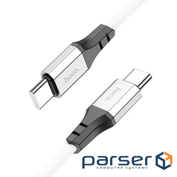 Кабель Hoco X86 silicone, C-Type C, 60W, White, довжина 1м, BOX (Hoco X86W-TcTc)