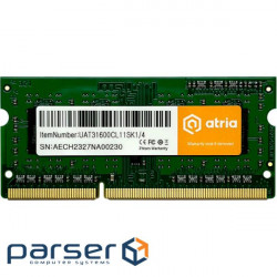 Модуль памяти ATRIA SO-DIMM DDR3 1600MHz 4GB (UAT31600CL11SK1/4)
