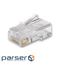 Hypernet RJ45 8P8C 50 mkm connector cat 5E packing 100pcs (P88U-C5E)