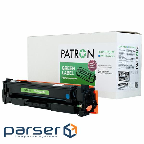 Картридж Patron HP CLJ CF411A, для Pro M452/M477 Cyan, GREEN Label (PN-410ACGL)