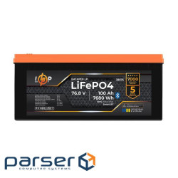 Аккумулятор LP LiFePO4 76,8V - 100 Ah (7680Wh) (BMS 200/100А) металл Smart BT (38575)