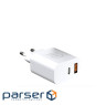 Зарядний пристрій WUW C172 1xUSB-C PD20W + 1xUSB QC3.0 18W Black (6972573335381)