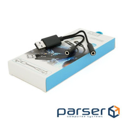 Перехідник для навушників та мікрофона KIN KY-211 USB2.0(M)-2 / Jack3.5(F), Black, Box KIN KY-211 USB2.0(M)-2 / Jack3.5(F), Black, Box