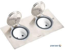 Розетка Legrand для підлоги подвійна квадратна MOSAIC нержавіюча cталь (089702) (089702)