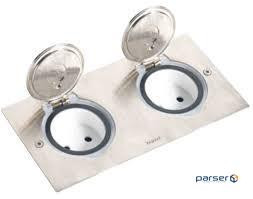 Legrand floor socket double square MOSAIC stainless steel (089702)
