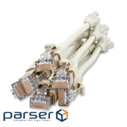Патч-корд Extra Short кат. 6A, 26AWG, RJ45, сірий, 0.2 м, S/FTP, LSZH, Cornin (CCACGB-G1002-A002-00)