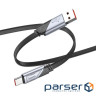 Дата кабель USB 2.0 AM to USB-C 1.2m 5A nylon black HOCO (6942007605007)