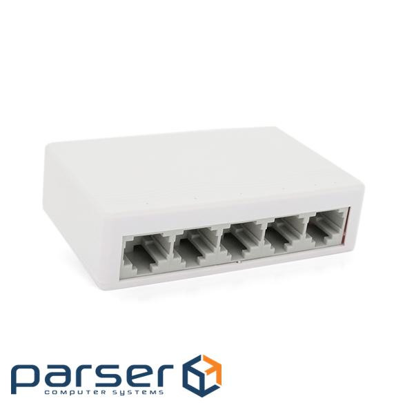 Комутатор JY 5005S 5 портів Ethernet 10 / 100 Мбіт / сек. DC 5 . Блок живлення 5V у компле (JY5005S) (JY5005S)