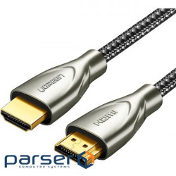 Кабель UGREEN HD131 Carbon Fiber Zinc Alloy Cable HDMI v2.0 2м Gray (50108) (UGR-50108)