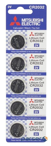 Батарейка літієва MITSUBISHI CR2032 5pcs/ card, 100pcs/ inner box, 5000pcs/ ctn (MS/CR2032-5B)