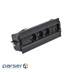 Розетк блок Simon486: 3x250В тип F, 2xRJ45 Keystone, чорний (48630F300K00000-44)