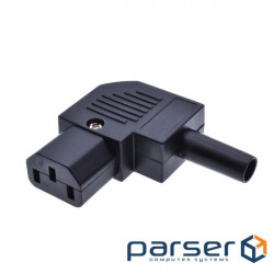 Socket FreeEnd-IEC (C13), 10A 90ё right corner connector, black (25.02.5262-1)