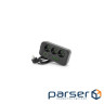 Фільтр F09U, 3 розетки EU + 4 USB + 1PD, кнопка включення з індикатором, 2 м, 3х0,75мм, (F09U-Black) , (F09U-Black)