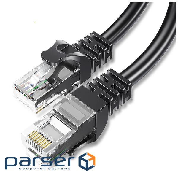 Патч-корд 10м UTP cat 6 RJ45 TopSpeed Ethernet Round Cable Black Essager (EXCWXY-JSF01)