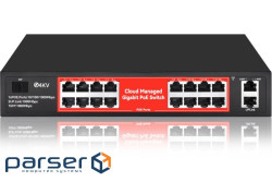 16-портовий гігабітний керований PoE комутатор YOSO YO316-240 з 16 п (YT44876  з 16 портами)