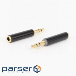 Перехідник аудіо Jack 3.5mm 4pin-3.5mm 3pin F/M,адаптер Gold,срібний (62.09.8245-1) (62.09.8245-1)