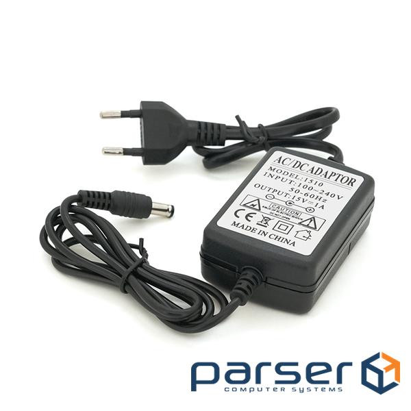 Імпульсний адаптер живлення XS-1510 15В 1А (15Вт) штекер 5.5 / 2.1, довжина 0,9м 