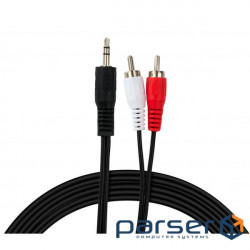 Multimedia cable Jack 3.5mm male to 2xRCA 5.0m Vinga (VCPDCJ35MRCA25BK)