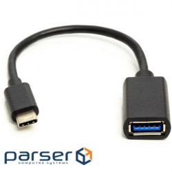 Дата кабель OTG USB 2.0 AF to Type-C 0.1m PowerPlant (CA911837)