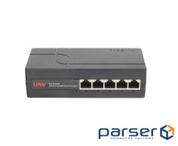4х портовий Smart PoE комутатор ONV-H1054PEBS, 4хРоЕ 100Мбіт + 1хUplink 100Мбіт, IEEE802.3af / at, п