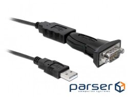 Перехідник обладнання USB2.0 A-COM (DB9) M/M, 0.8m FTDI Nut (адаптер + кабель), чорний (70.06.1460)