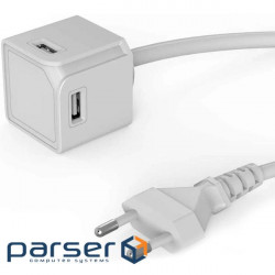 Зарядний пристрій ALLOCACOC USBcube Original 4xUSB-A, 15W, cable 1.5m White (10464WT/EUEUMC)