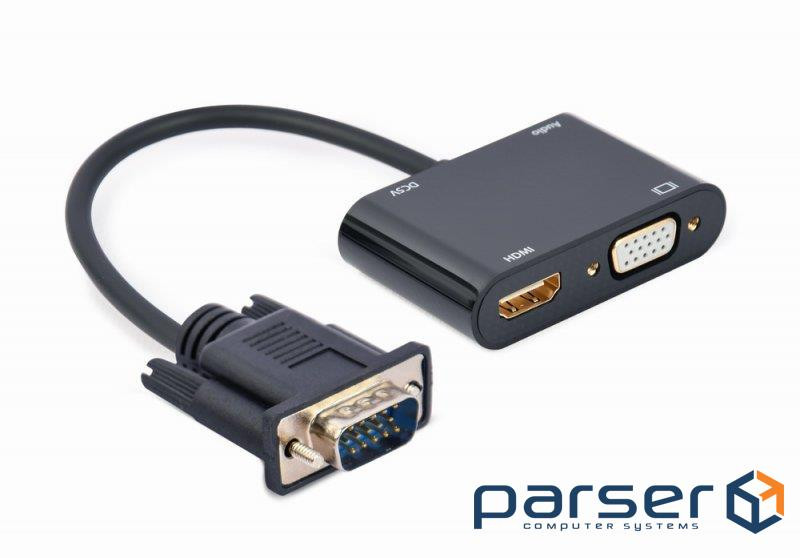 Перехідник Cablexpert VGA to HDMI/VGA+audio 3.5mm (A-VGA-HDMI-02)