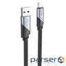 Кабель HOCO U119 USB to iP 2.4A, 1.2m, nylon, aluminum connectors, Black (6942007604987)
