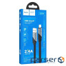 Кабель HOCO U119 USB to iP 2.4A, 1.2m, nylon, aluminum connectors, Black (6942007604987)