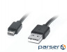 Дата кабель USB 2.0 AM to Micro 5P 1.0m Pro black REAL-EL (EL123500023)