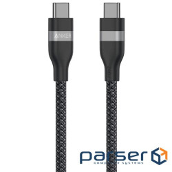 кабель ANKER USB-C to USB-C - 1.8m 240W Upcycled-Braided (Чорний) (A82E2H12)