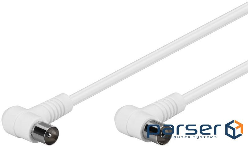 Кабель антенний-подовжувач RF:Coaxial M/F 2.5m,90ё/90ё D=5.3mm 2xShielded,білий (75.06.7354-1) (75.06.7354-1)