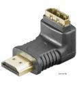 Перехідник моніторний HDMI M/F (адаптер),90ёвниз адаптер Gold,чорний (75.05.1727-1) (75.05.1727-1)